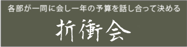 各部が一同に会し一年の予算を話し合って決める折衝会